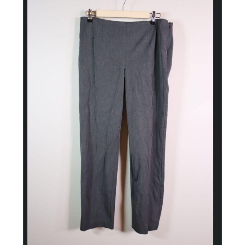 Talbots Straight Leg Dress Pants Size 10 Charcoal Gray Heather Stretch
